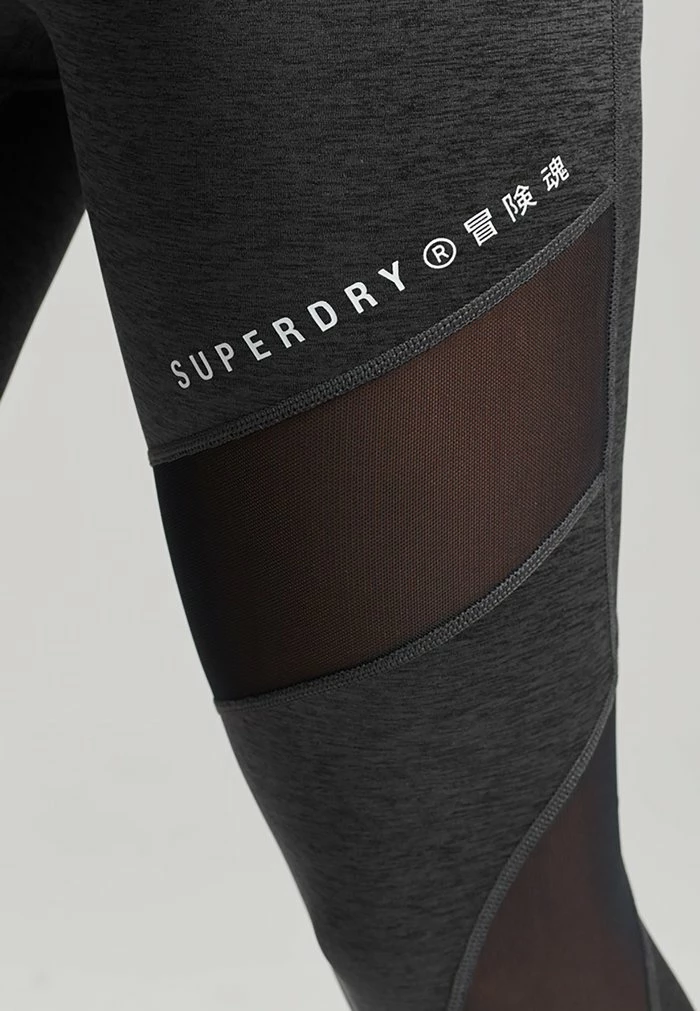 Superdry TRAINING - Leggings - Trousers - Charcoal Marl 4 Superdry TRAINING - Leggings - Trousers - Charcoal Marl - Image 4