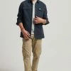 Superdry BORG LINED MILLER - Shirt - Nordic Chrome Navy