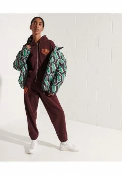 Superdry COLLEGE GRAPHIC ZIP HOODIE - Zip-up Sweatshirt - Rich Deep Burgundy