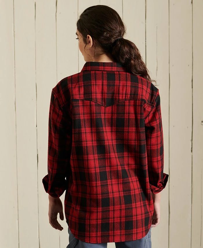 Superdry CHECK - Button-down Blouse - Red Check 2 Superdry CHECK - Button-down Blouse - Red Check - Image 2