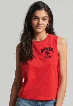 Superdry VINTAGE COLLEGIATE - Top - Rebel Red