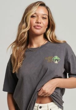 Superdry LOOSE FIT - Print T-shirt - Charcoal -Superdry Shop 40733d72f53e4e43b099a5d48e1913bc