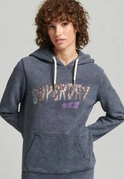 Superdry BRAND MARK METAL - Hoodie - Heavy Metal Black
