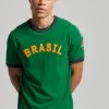 Superdry RINGSPUN FOOTBALL BRAZIL - Print T-shirt - Bowling Green