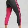 Superdry TRAINING GRAPHIC - Leggings - Trousers - Charcoal Marl Raspberry Sorbet