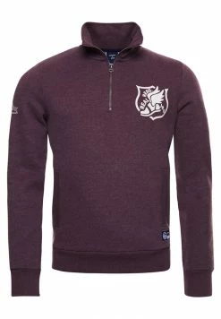 Superdry FIELD HALF ZIP - Sweatshirt - Rich Deep Burgundy Marl -Superdry Shop 40b625cde12d46c19d22b5dc93313d53