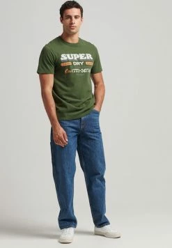 Superdry VINTAGE SIGN WRITER - Print T-shirt - Grey Red Check