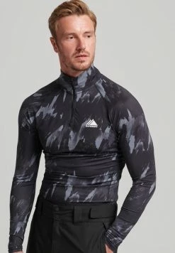 Superdry SPORT HALF ZIP - Long Sleeved Top - Brush Camo Dark Large