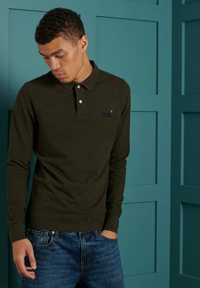 Superdry Polo Shirt - Winter Khaki Grit 2 Superdry Polo Shirt - Winter Khaki Grit - Image 2