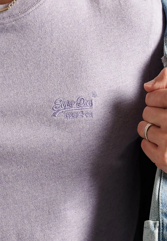 Superdry VINTAGE - Basic T-shirt - Pale Lilac Marl 3 Superdry VINTAGE - Basic T-shirt - Pale Lilac Marl - Image 3