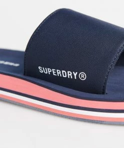 Superdry Pool Slides - Navy -Superdry Shop 422afe13d7f042cfae2d5022383a9787