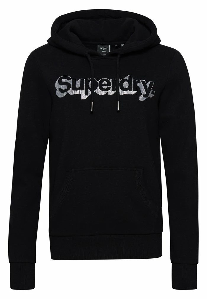 Superdry VINTAGE CORE LOGO METALLIC - Hoodie - Black 4 Superdry VINTAGE CORE LOGO METALLIC - Hoodie - Black - Image 4