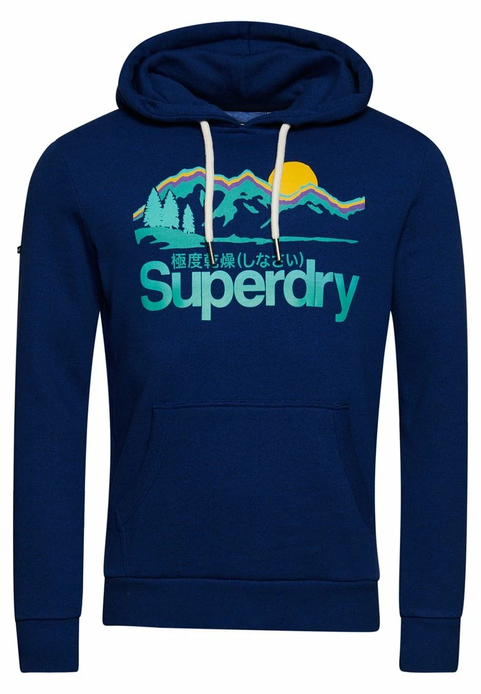 Superdry VINTAGE CORE LOGO - Hoodie - Bright Blue Grit 4 Superdry VINTAGE CORE LOGO - Hoodie - Bright Blue Grit - Image 4