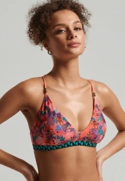 Superdry VINTAGE TROPICAL - Bikini Top - Mixed Print Coral