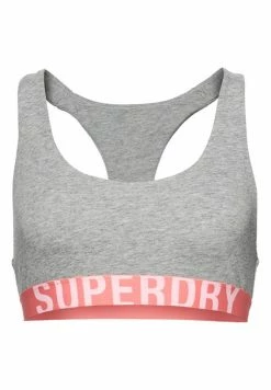 Superdry Bustier - Grey Marl Fluro Coral