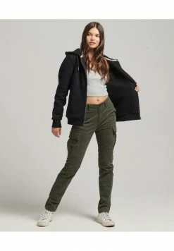 Superdry ESSENTIAL BORG - Zip-up Sweatshirt - Black