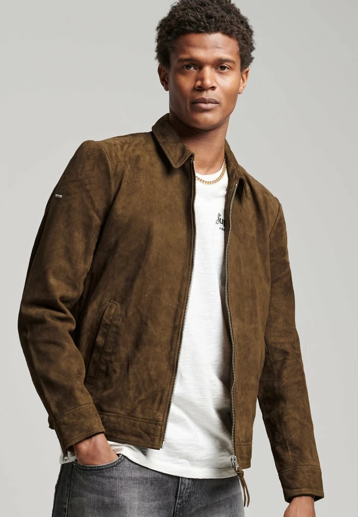 SUPERDRY INDIE COACH SUEDE JACKET - Leather Jacket - Tobacco 1 SUPERDRY INDIE COACH SUEDE JACKET - Leather Jacket - Tobacco