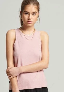 Superdry VINTAGE LOGO EMBROIDERED - Top - La Soft Pink Marl