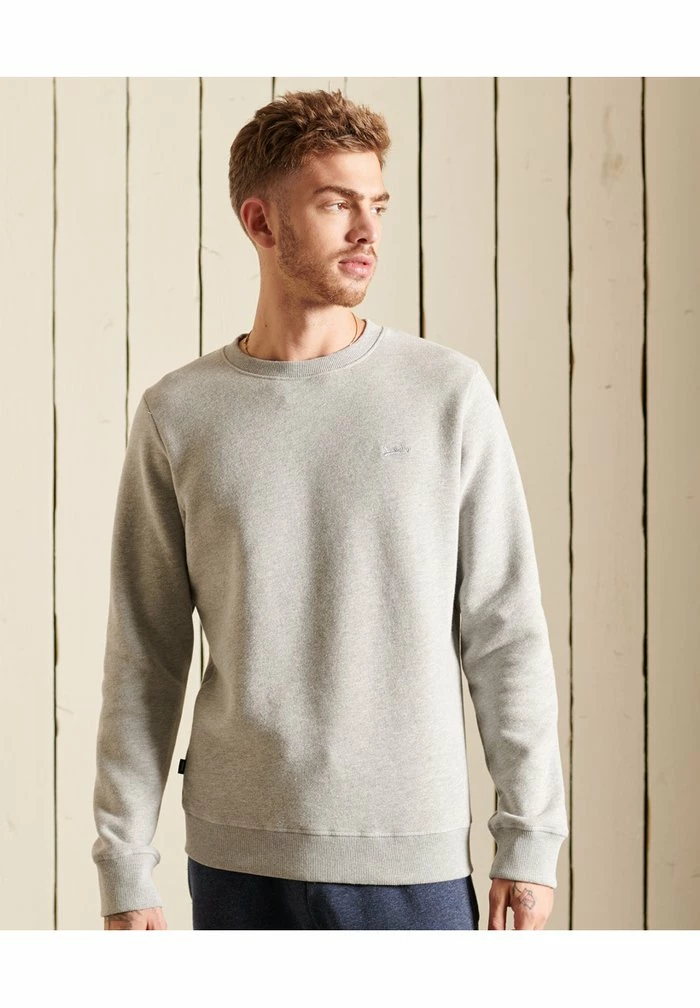 Superdry VINTAGE LOGO CREW - Sweatshirt - Athletic Grey Marl 1 Superdry VINTAGE LOGO CREW - Sweatshirt - Athletic Grey Marl