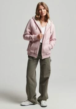 Superdry ESSENTIAL BORG - Zip-up Sweatshirt - La Soft Pink Marl