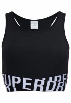 Superdry TRAINING CORE CROSS - Bustier - Black White Bold -Superdry Shop 441f22d06ea044b3a61dfb0fd010816d
