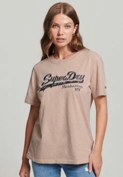 Superdry VINTAGE BOROUGH - Print T-shirt - Rose Dust