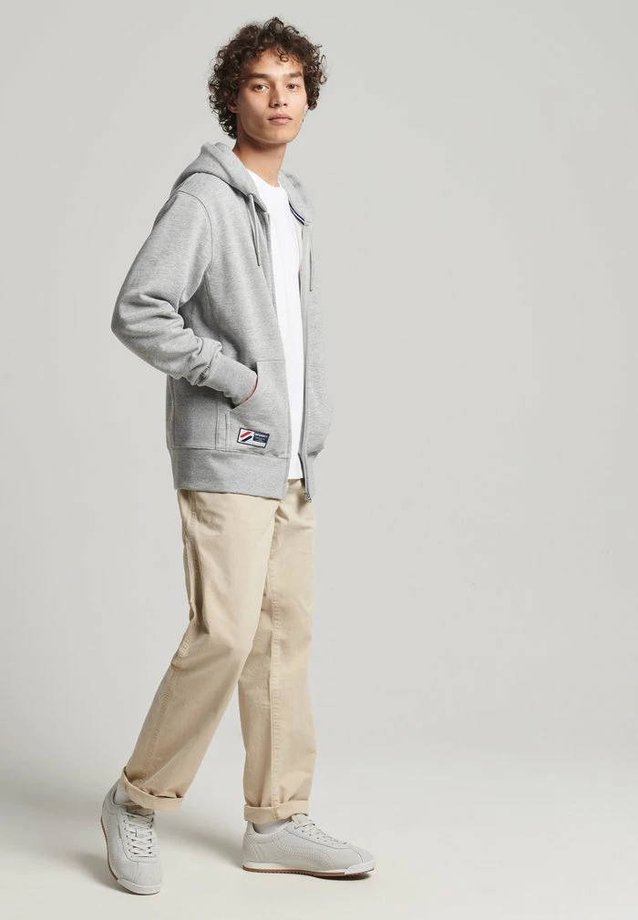 Superdry Zip-up Sweatshirt - Grey Slub Grindle 2 Superdry Zip-up Sweatshirt - Grey Slub Grindle - Image 2