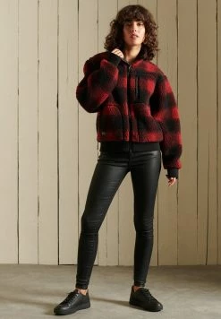 Superdry SHERPA - Fleece Jacket - Red/black