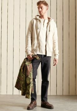 Superdry VINTAGE LOGO TONAL - Zip-up Sweatshirt - Light Stone