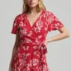 Superdry VINTAGE MINI WRAP - Day Dress - Floral Red