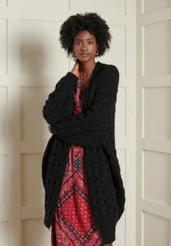 Superdry CABLE - Cardigan - Black -Superdry Shop 44aac8ad72d84f69a80bb09e35a73a4f