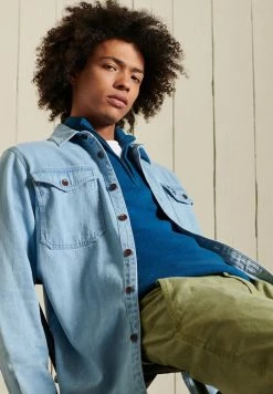 Superdry VINTAGE EMBROIDERED - Jumper - Blue -Superdry Shop 44f264f23366427c9a5ab5604d6fd6a3