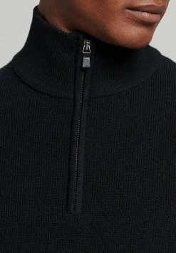 Superdry HALF ZIP - Jumper - Nightwatch Black -Superdry Shop 455e66679d4a41fc926a4974c376ec04