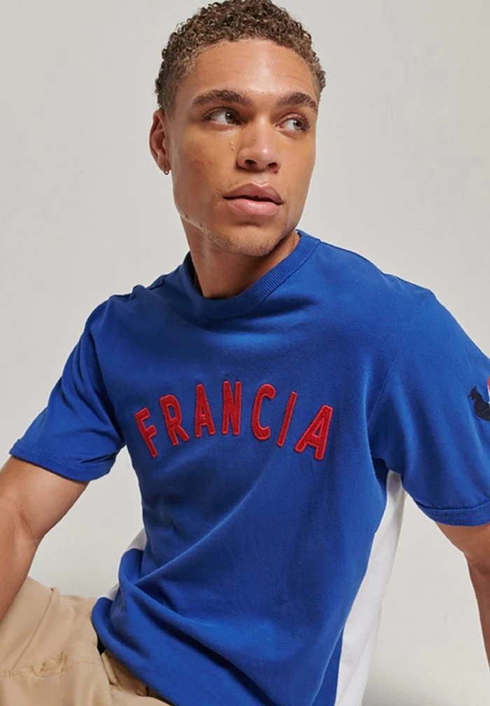 Superdry RINGSPUN FOOTBALL FRANCE - Print T-shirt - Regal Blue 3 Superdry RINGSPUN FOOTBALL FRANCE - Print T-shirt - Regal Blue - Image 3