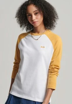 Superdry VINTAGE BASEBALL 3/4 SLEEVED - Long Sleeved Top - Yellow