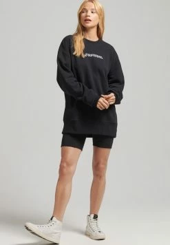 Superdry LOGO APPLIQUE OVERSIZED CREW - Sweatshirt - Black -Superdry Shop 468ccaa308d94dea9bba0123b8b9d65b
