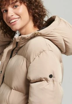Superdry LONGLINE - Winter Coat - Shaker Beige -Superdry Shop 46b3a104bc9f4494b7b513058bd421a8