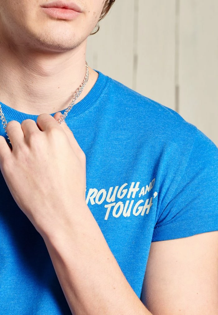 Superdry WORKWEAR GRAPHIC STANDARD - Print T-shirt - Blue Bottle Marl 1 Superdry WORKWEAR GRAPHIC STANDARD - Print T-shirt - Blue Bottle Marl