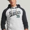 Superdry SCRIPTED COLLEGE - Hoodie - Flake Marl Navy