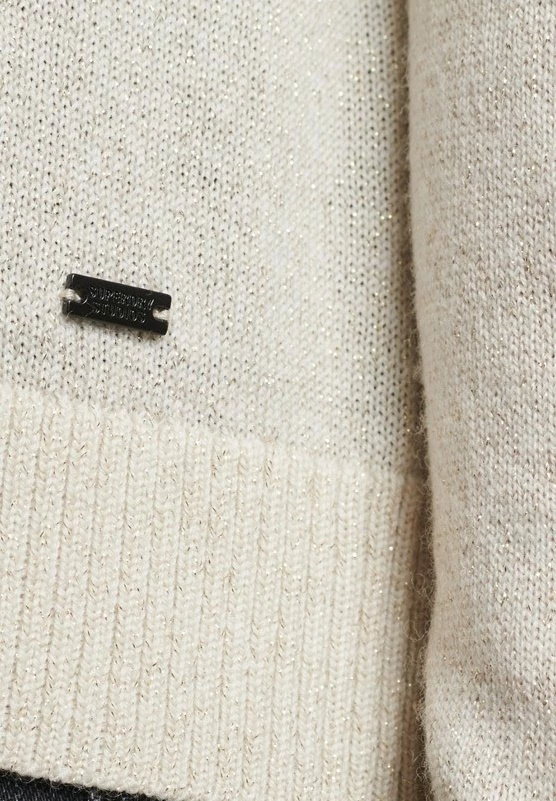 Superdry MOCK NECK - Jumper - Cream Metallic 5 Superdry MOCK NECK - Jumper - Cream Metallic - Image 5