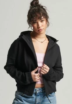 Superdry CODE TECH HUPPARI - Zip-up Sweatshirt - Black