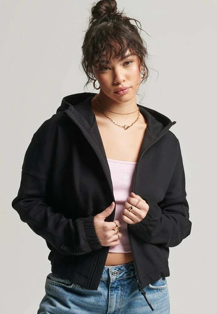 Superdry CODE TECH HUPPARI - Zip-up Sweatshirt - Black 1 Superdry CODE TECH HUPPARI - Zip-up Sweatshirt - Black