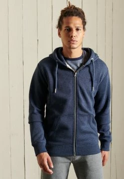 Superdry Zip-up Sweatshirt - Vintage Navy Marl -Superdry Shop 483bb85852ae4262951f9084d940c3ce