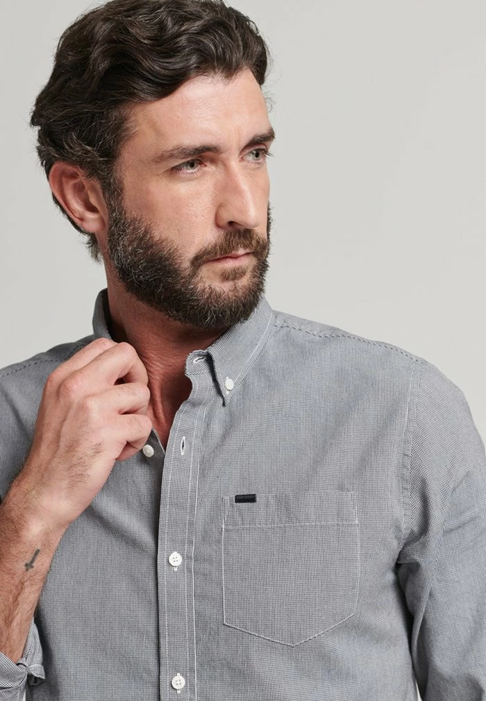 Superdry MICRO CHECK - Shirt - Mono Micro Check 2 Superdry MICRO CHECK - Shirt - Mono Micro Check - Image 2