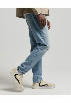 Superdry Jeans Tapered Fit - Beak Beat Up Blue -Superdry Shop 4873be5f62d64f6e990543051ac176e1