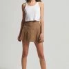 Superdry VINTAGE - Mini Skirt - Tan Houndstooth