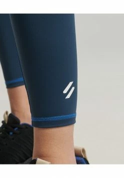 Superdry TRAIN BRANDED ELASTIC - Leggings - Trousers - Monaco Blue Blue Bottle -Superdry Shop 48bdd7b0a2a54f5ead468bbf0ab53a64