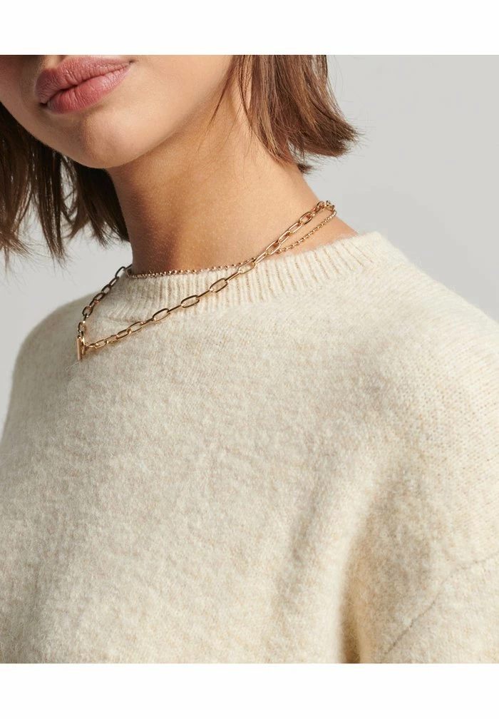 Superdry VINTAGE CLASSIC ESSENTIAL CREW - Jumper - Ecru 3 Superdry VINTAGE CLASSIC ESSENTIAL CREW - Jumper - Ecru - Image 3