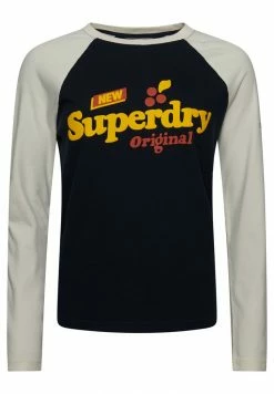 Superdry COOPER NOSTALGIA - Long Sleeved Top - Eclipse Navy Off White -Superdry Shop 49605e659aa64c29a6877fb1268abfef