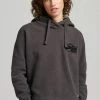 Superdry VINTAGE LOGO BOX FIT - Hoodie - Bison Black